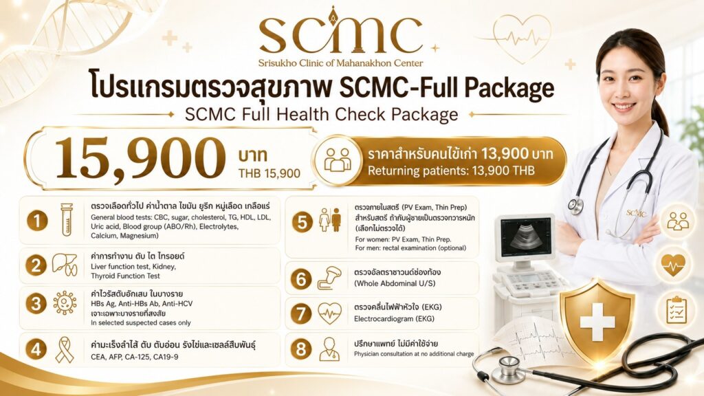 โปรแกรมตรวจสุขภาพที่ scmc แบบครบวงจร