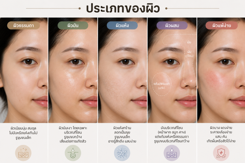 ประเภทของผิวหน้า
